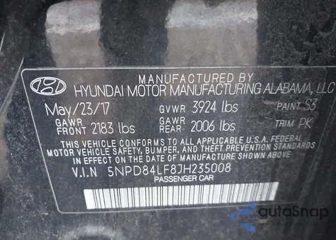 2018 Hyundai Elantra Value Edition из США, поврежденный, VIN 5NPD84LF8JH235008